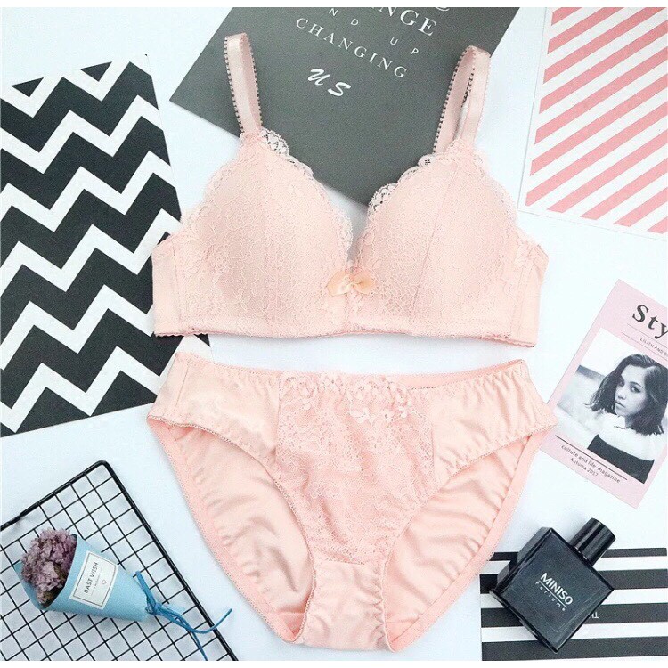 [Mã WAMST111 giảm 15k đơn 99k] [HÓT 2018] Bộ đồ lót pha ren không gọng đệm mỏng (MS 057) | BigBuy360 - bigbuy360.vn