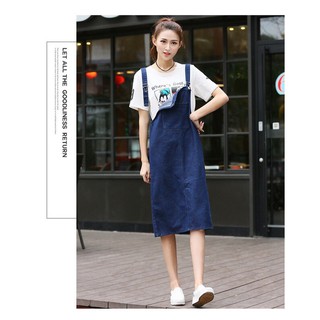 Đầm Yếm Jean Dài Thời Trang