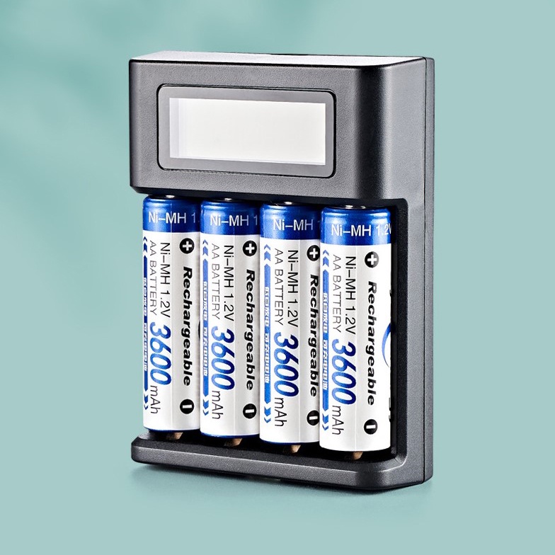 Sạc pin AA, AAA màn LCD, cổng USB, tự ngắt khi đầy bảo vệ pin sạc