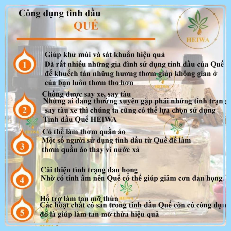 [MÙI QUẾ]Tinh dầu nguyên chất nhập khẩu ấn độ, có giấy kiểm định chất lượng, thơm phòng, treo xe, đuổi muỗi hiệu quả