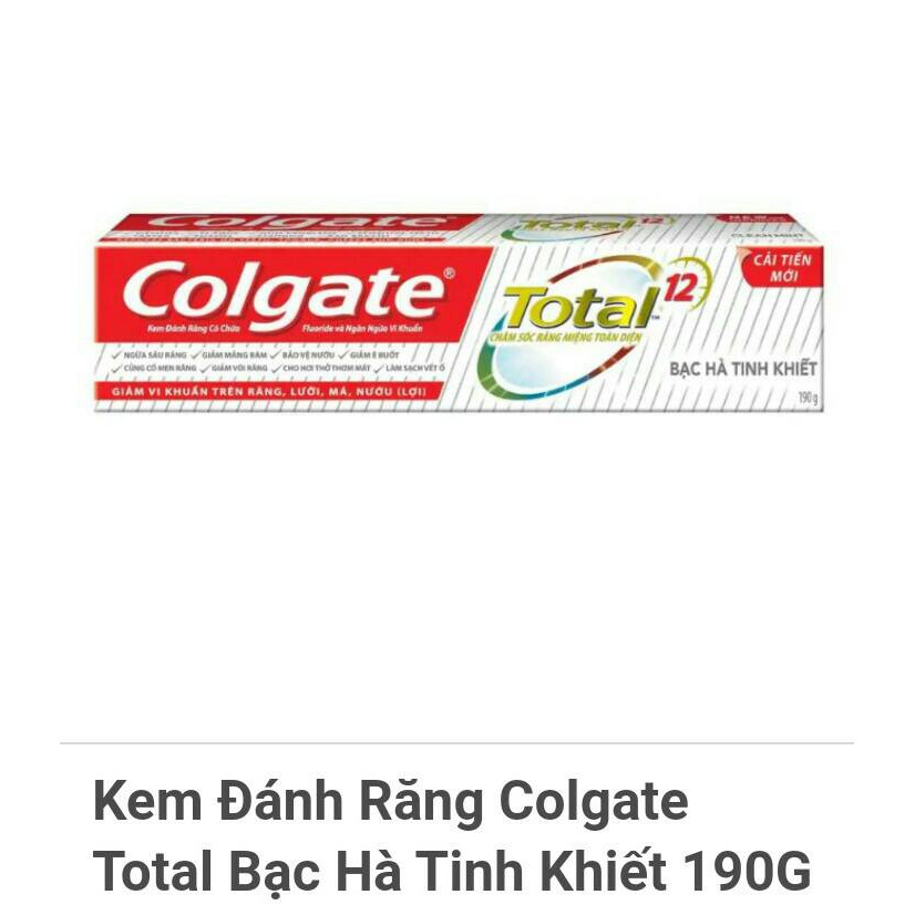 Lô 2 Kem Đánh Răng Colgate Bạc Hà Tinh Khiết 190G