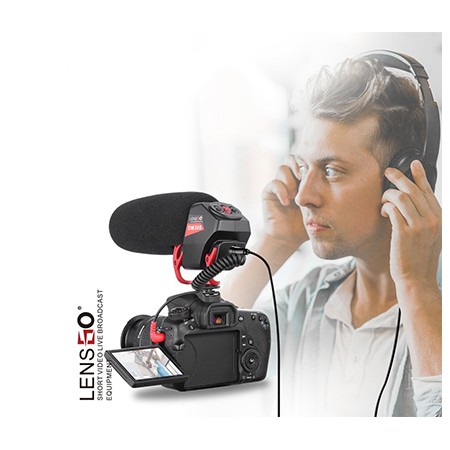 Micro Thu Âm chuyên dụng - LensGo LYM-DM30 - Shotgun Microphone dành cho điện thoại, máy ảnh, máy quay phim - Chính Hãng