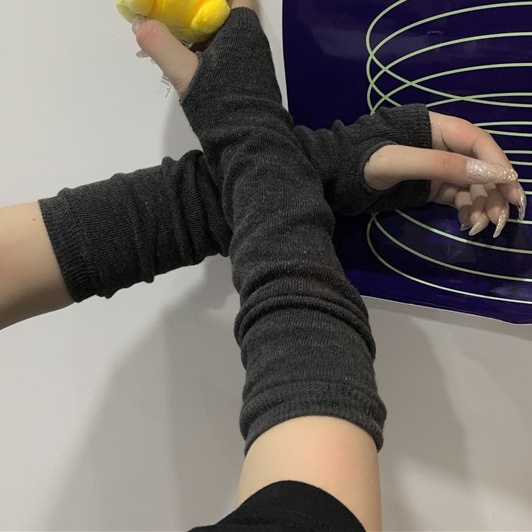 Ống tay áo hở ngón tối màu phong cách punk harajuku cá tính cho nam nữ 225600