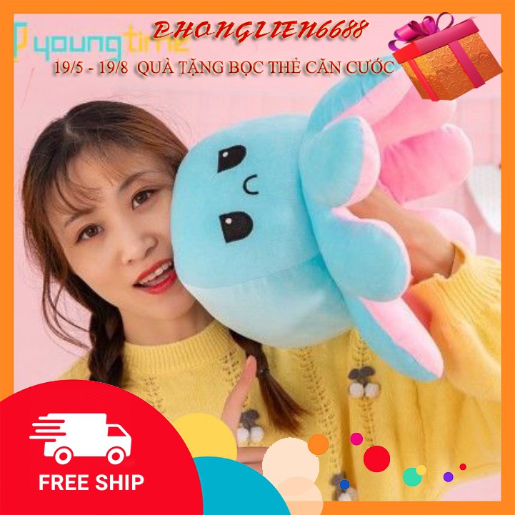 Bạch tuộc nhồi bông lật ngược hai mặt biểu hiện cảm xúc dễ thương