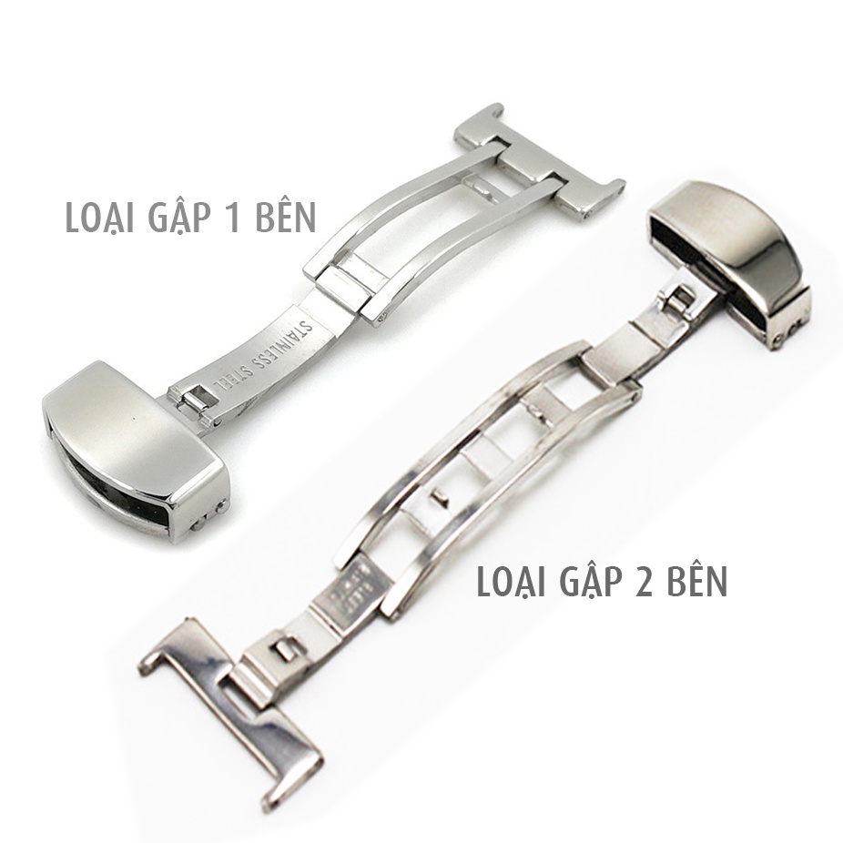 Khóa bướm inox cho dây da đồng hồ nam 1 bậc và 2 bậc phù hợp tay nhỏ, khắc logo theo yêu cầu - Mã số: K1901