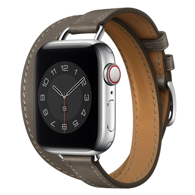 Dây Đeo Bằng Da Thật Hai Lớp Cho Đồng Hồ Thông Minh Apple Watch Series 7/6/SE/5/4/3/2/1