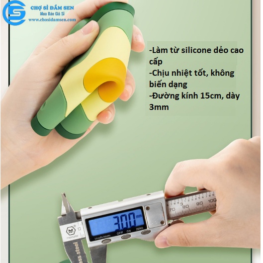 Lót nồi hình Trứng chống trơn trượt, cách nhiệt tốt cute,  Tấm lót bàn hoạt hình xinh xắn, lót nồi silicone chịu nhiệt