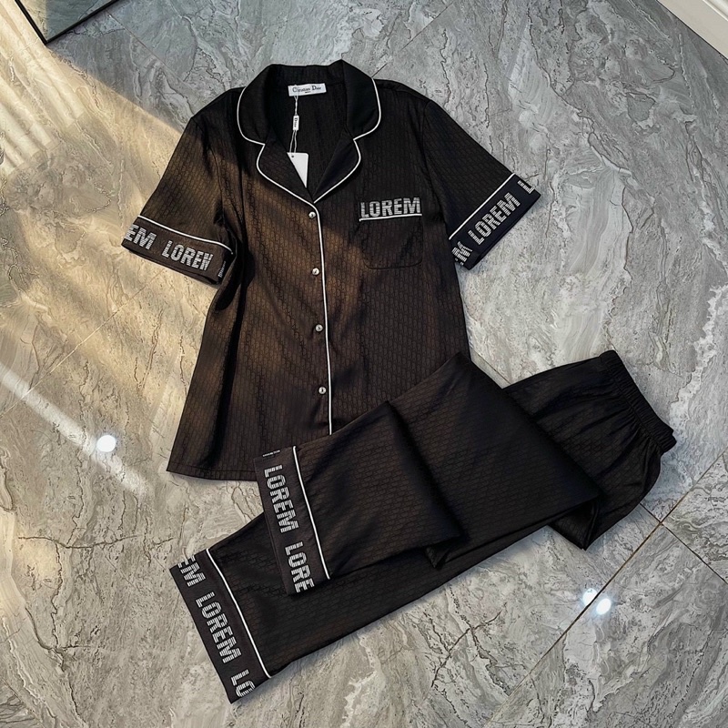 pijama lụa xước cao cấp Quảng Châu tay ngắn LOREM