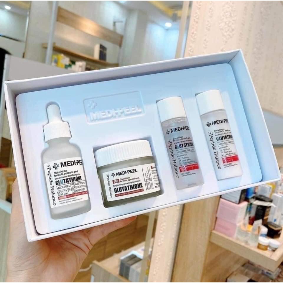 SET 4 MÓN DƯỠNG TRẮNG DA MEDIPEEL GLUTATHIONE 600 CHÍNH HÃNG - 10400