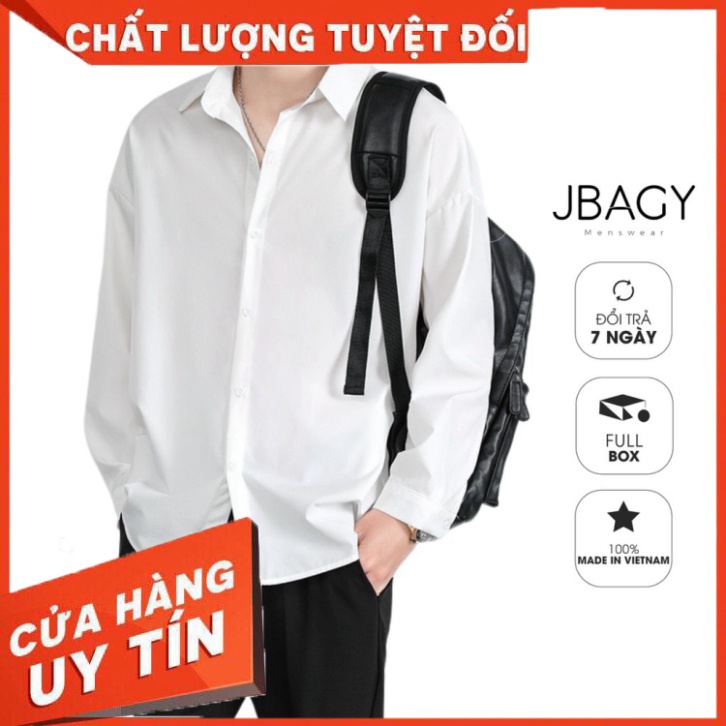 Áo sơ mi trắng nam form rộng DUKY bản Premium vải lụa lạnh thời trang JBAGY - JBS05 - Hàng nhập khẩu