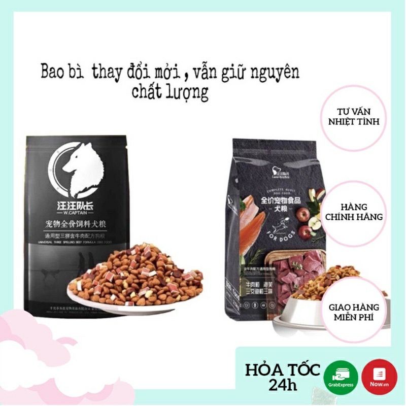 captain hạt trộn phô mai,bò,cá hồi cho chó túi zip1kg