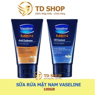 Sữa rửa mặt tẩy tế bào chết I kiểm soát dầu Vaseline Men 100g I 50g - TD Shop