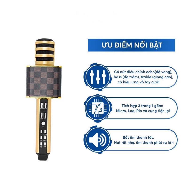 [LOẠI CAO CẤP] Micro Karaoke SD18 Không Dây Kết Nối Bluetooth Hát Siêu Hay 2906linh