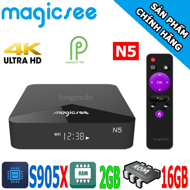 MagicSee N5 S905X Ram 2GB WIfi Bluetooth Android TV 9.0