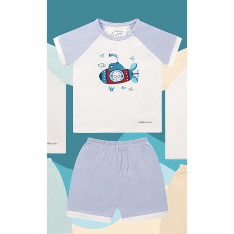 [CHÍNH HÃNG] Bộ cộc tay quần đùi raglan cài vai tàu ngầm trẻ em Abbie Oh