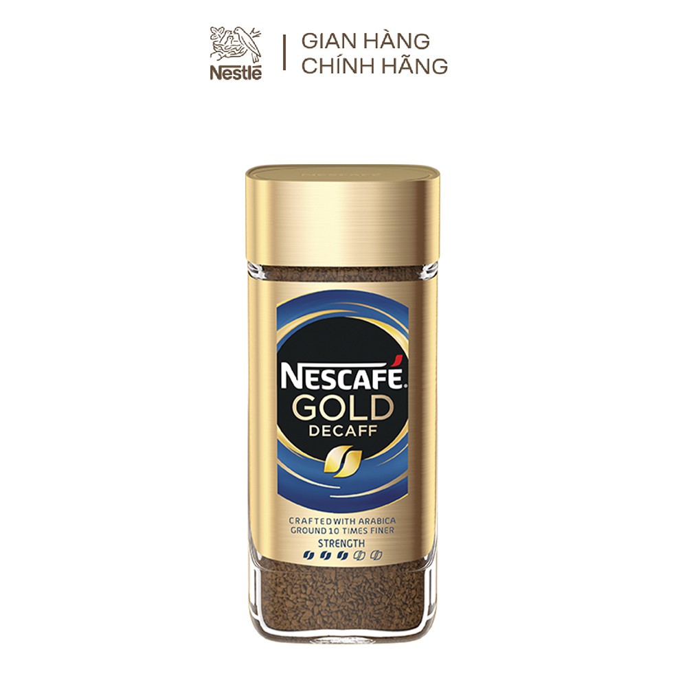 [Tặng 1 Hộp Bột Cacao sữa Nestle 6x20,2g] Cà phê Arabica nguyên chất hòa tan NESCAFÉ® GOLD Decaff 100g