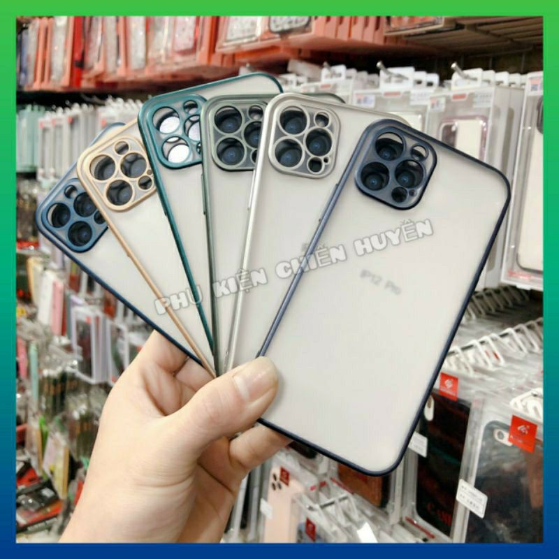 Ốp lưng KST nhám bảo vệ camera iPhone 12, 12 Pro, 12 Pro Max, 11, 11 Pro Max, Xs Max, XS, 7 Plus, 8Plus viền màu