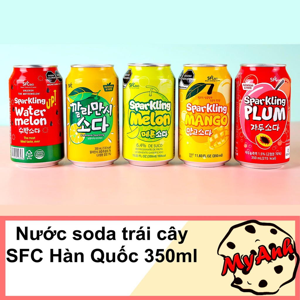 [Mã 267FMCGSALE giảm 8% đơn 500K] NƯỚC SODA TRÁI CÂY HÀN QUỐC SFC 350ML