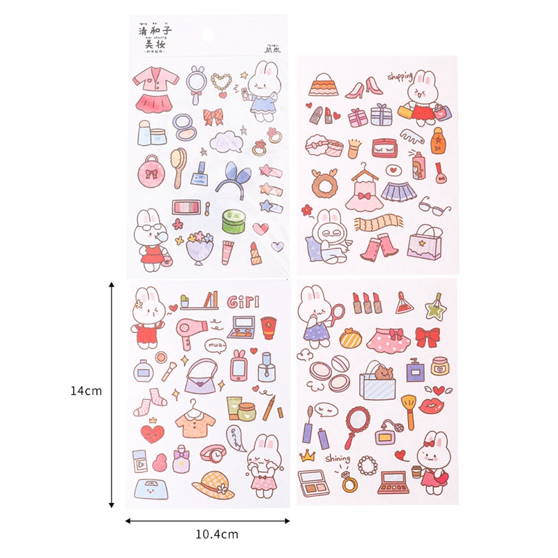 6 Style Set 4 Miếng Dán Trang Trí Hình Cô Gái Dễ Thương