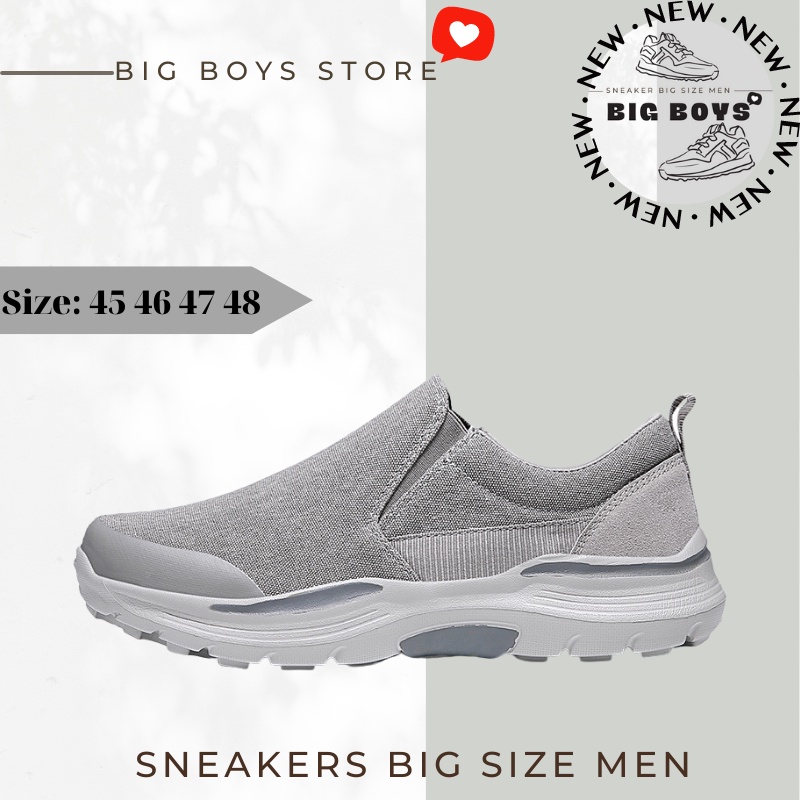 Giày BB Nam Xỏ Big Size Slip On - Giày Lười Sneaker Nam Thời Trang Size Lớn Ngoại Cỡ 44 45 46 474 48