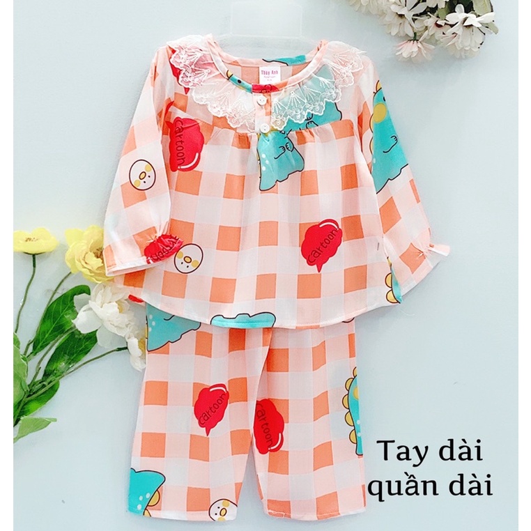 “chat chọn màu” Size 10(18-19kg) Bộ tole tay dài bé gái, chất tole hai da ít nhăn, form rộng rãi mát mẻ