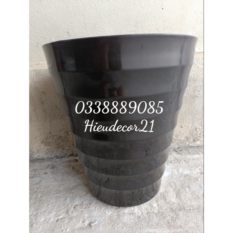 Chậu nhựa vòng tròn, xoắn đen, trắng trồng cây size to 36x32cm, derco siêu đẹp, hàng sẵn kho