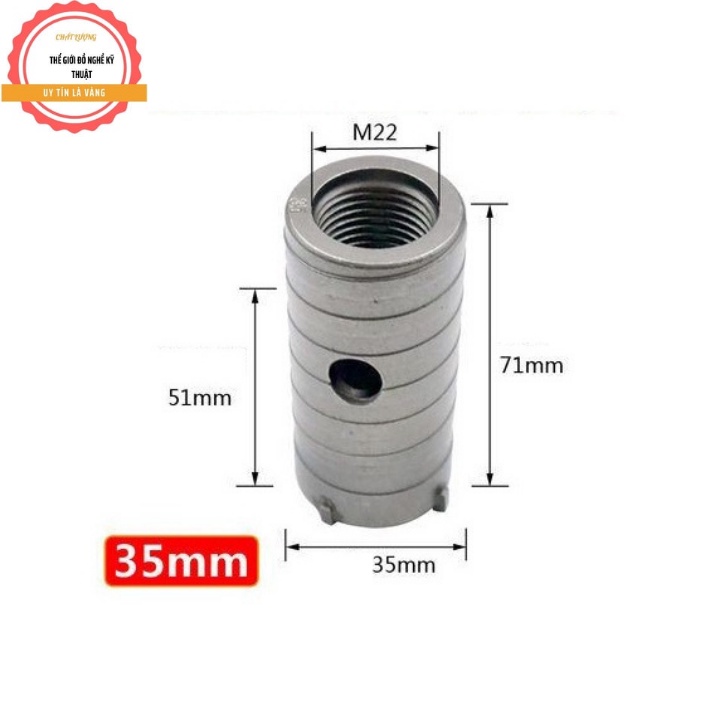 Mũi khoan rút lõi bê tông - Mũi khoan tường bê tông mũi khoét lỗ điều hòa phi 30 35 40 45 50 55 60 65mm