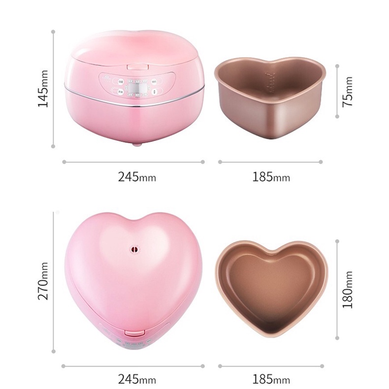 Nồi cơm điện Trái Tim nhập khẩu 1.8 lít Công suất 600W, Nồi cơm điện giữ nóng thông minh