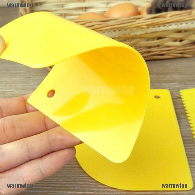 Set 3 Dụng Cụ Chà Láng Bánh Kem Bằng Nhựa Trơn