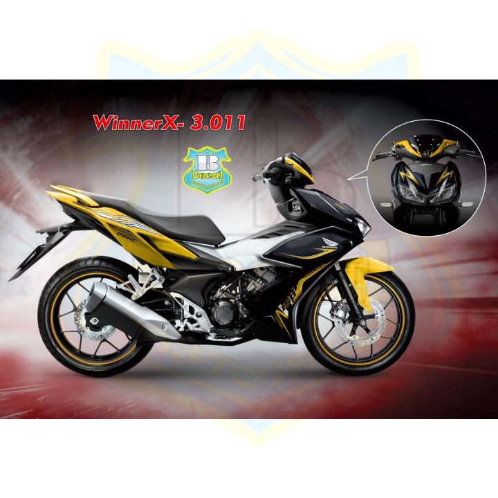 ( Quí khách vui lòng mang ra tiệm cho thợ dán ) Tem winner X vàng đen 3011