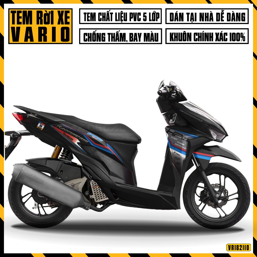 Tem Rời Mẫu HP4 Xe Honda Vario 150 | VR182110BM | Decal Chế Chất Liệu PVC, Cắt Khuôn Sẵn, Chống Thấm Nước