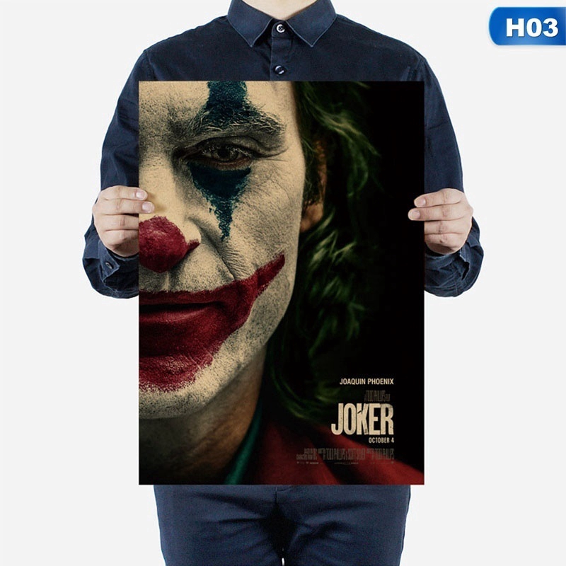 Tấm áp phích treo chuyên dùng để trang trí tường hình joker phim the joker kích thước 51x35cm