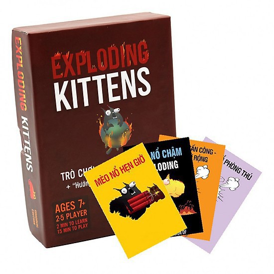 Combo Mèo Nổ Exploding Kittens+4 bản mở rộng+tặng 2 bọc bài