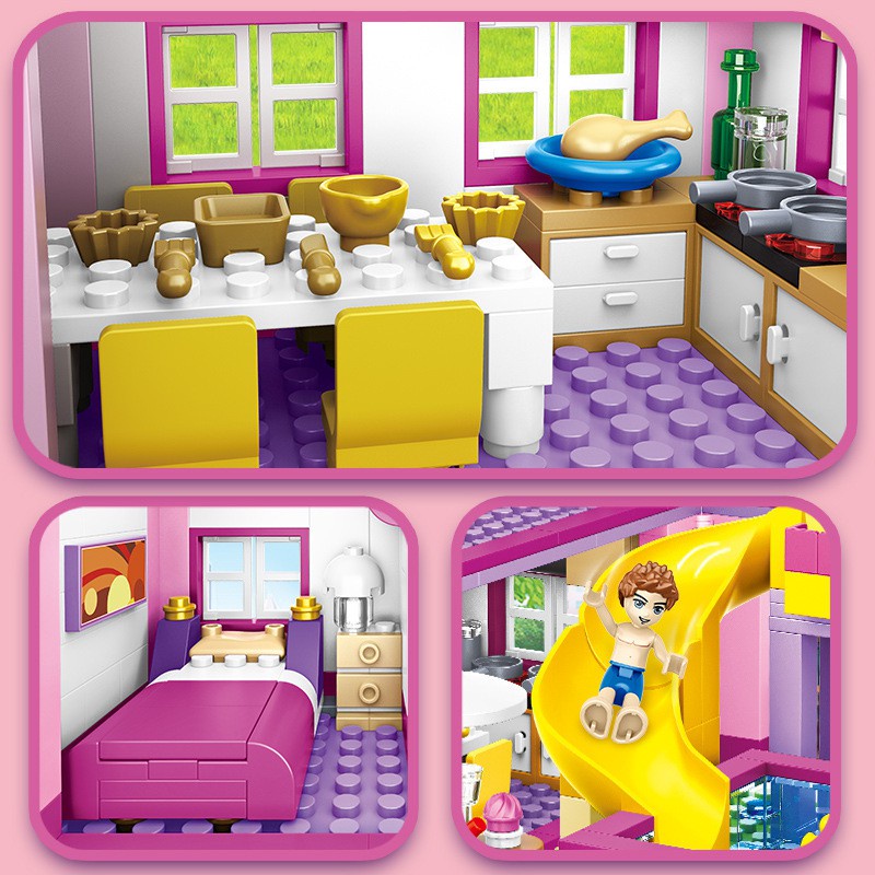 Đồ chơi xếp hình friends lắp ghép ngôi nhà biệt thự lâu đài summer villa 1018 chi tiết 7348 CLTshop