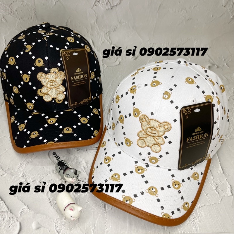 Nón kết mũ lưỡi trai thêu GẤU cute cá tính thời trang nam nữ full tags