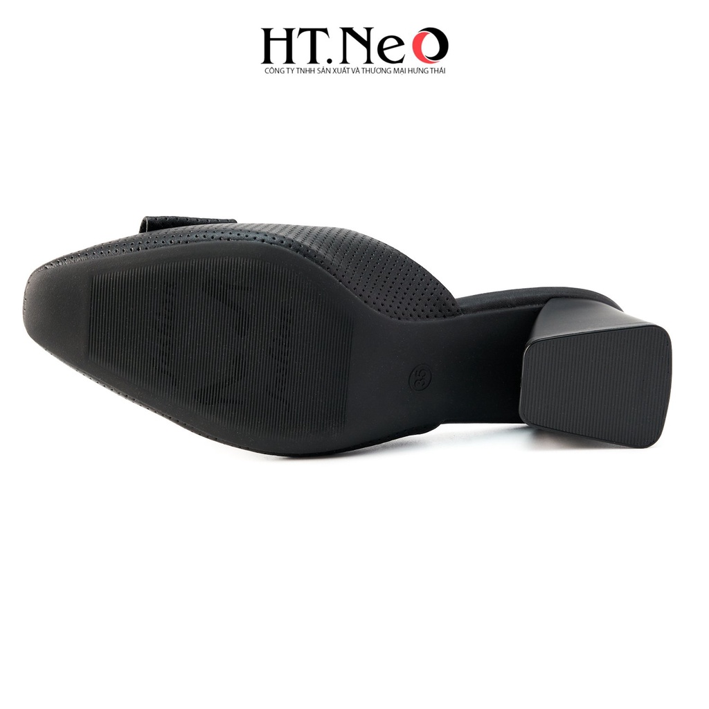 Dép nữ HT.NEO Thiết kế sang chảnh cực tôn dáng quai da đính chữ bắt mắt SDN145