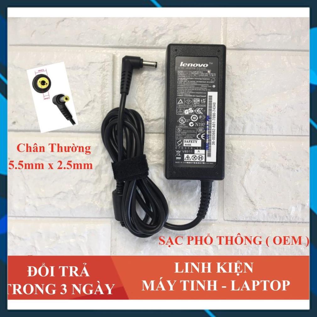 Sạc Laptop LENOVO 19V – 3.42A – 65W Chân Kim Thường Kèm Dây Nguồn | FREE SHIP ĐƠN TỪ 50K