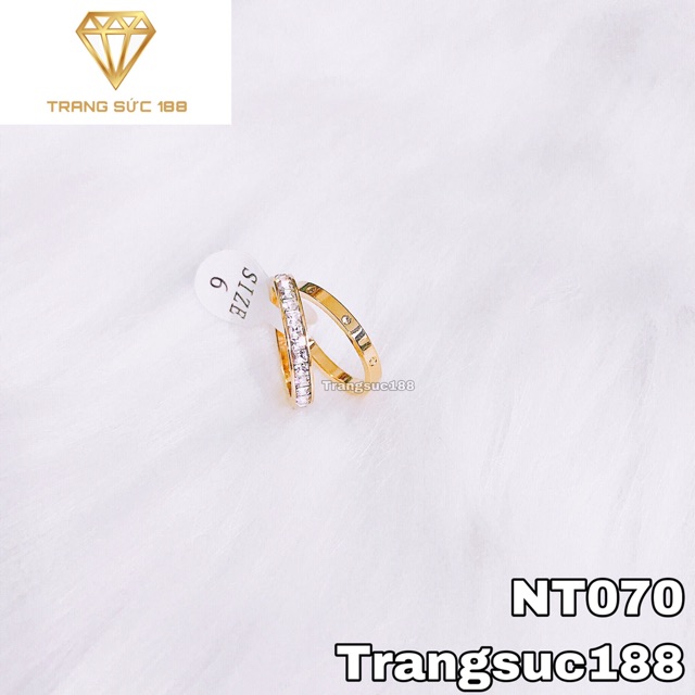 Nhẫn titan ko đEn 2 chiếc NT070