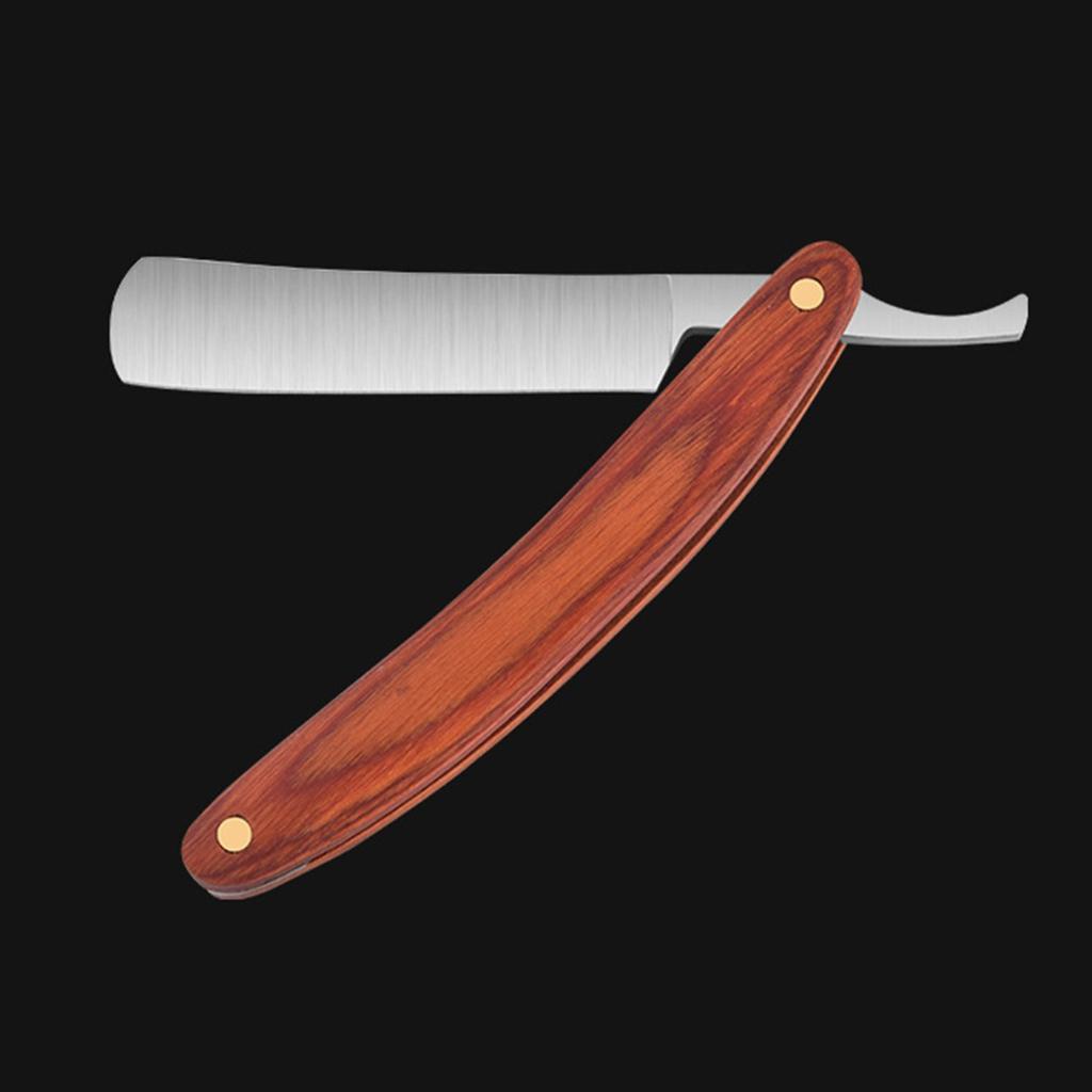 Natural Wood Shaving Razor Straight Razor Carbon Steel For Men Straight Razor