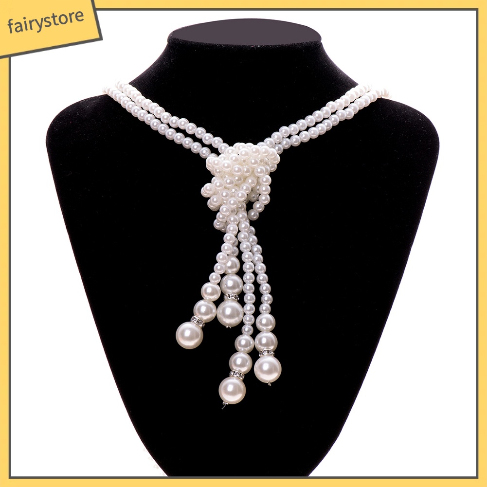 Set 2 Dây Chuyền Chuỗi Ngọc Trai Giả Thời Trang Nữ