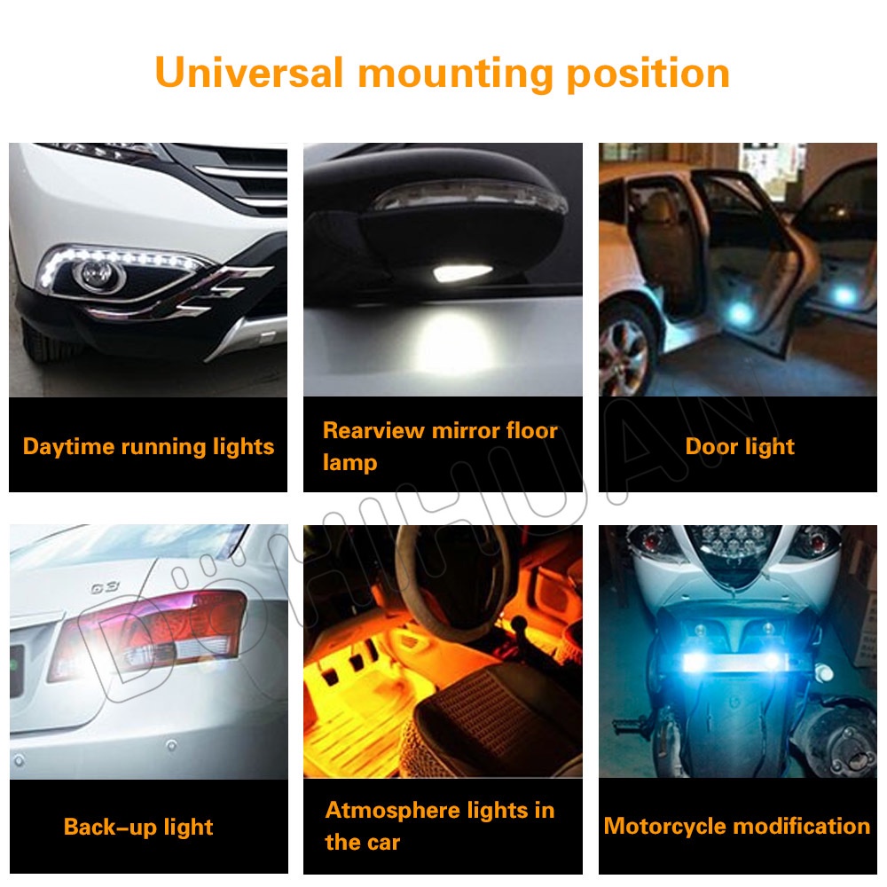 DOHIHUAN 1 Đèn LED COB Mắt Đại Bàng Hình Đậu Phộng Chống Nước Sương Mù DRL 23mm Cho Xe Hơi Xe Máy