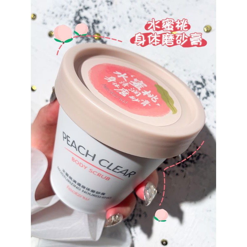 CAO CẤP Kem Tẩy Da Chết Đào Trắng Da HEYXI BEAUTY CRUB Loại Bỏ Bụi Bẩn PEACH CLEAR FEOTZNW Hạt MASSAGE Cà Phê Toàn Thân