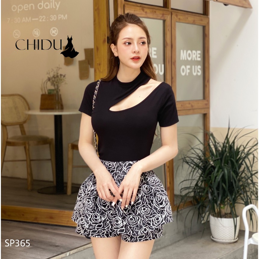 [Mã FAMAYWA giảm 10K đơn 50K] CHIDU Áo thun ngắn tay cổ khoét, áo thun nữ ngắn tay cá tính SP365 | BigBuy360 - bigbuy360.vn