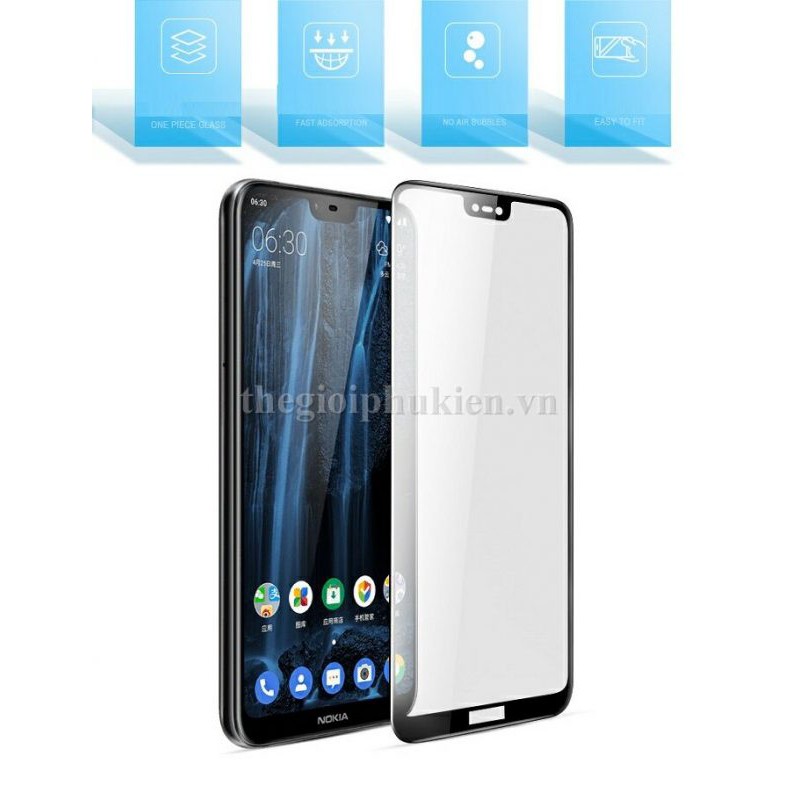 Tấm dán kính cường lực Nokia 6.1 Plus full toàn bộ màn hình