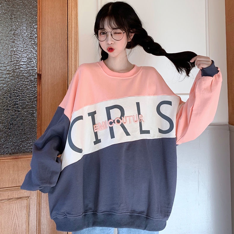 Áo Sweater Nỉ In Chữ GIRL Form Rộng Tay Bồng Style Ulzzang Hàn Quốc Xinh Xắn | BigBuy360 - bigbuy360.vn