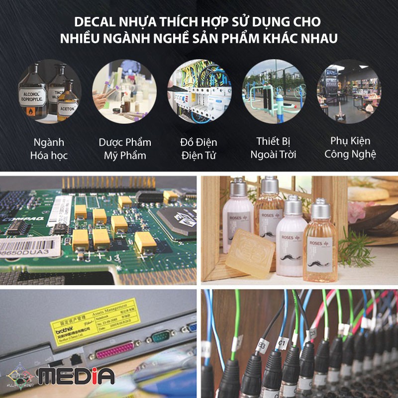 Decal Nhựa PTE Nhán Media Mặt Trong Suốt (Transparent) A4 80um 50 Tờ - Xé Không Rách, Chống Nước, Chịu Nhiệt