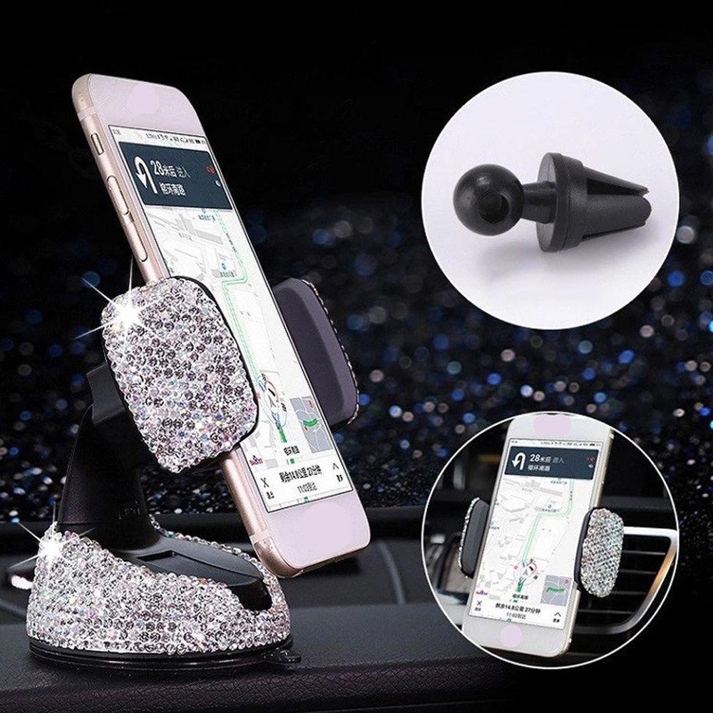 Giá Đỡ Điện Thoại Họa Tiết DARON Lấp Lánh Thông Dụng Cho Xe Hơi|Giá Đỡ Điện Thoại Di Động Kẹp Điều Hòa Xe Hơi