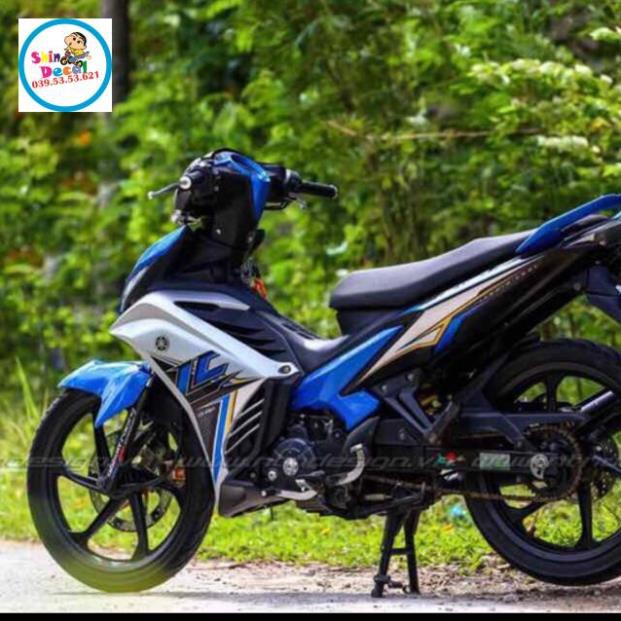 Tem rời ex 2011 dán xe trắng xanh