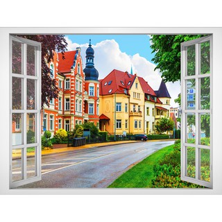 Tranh dán tường Cửa sổ cảnh đẹp châu Âu VT0409