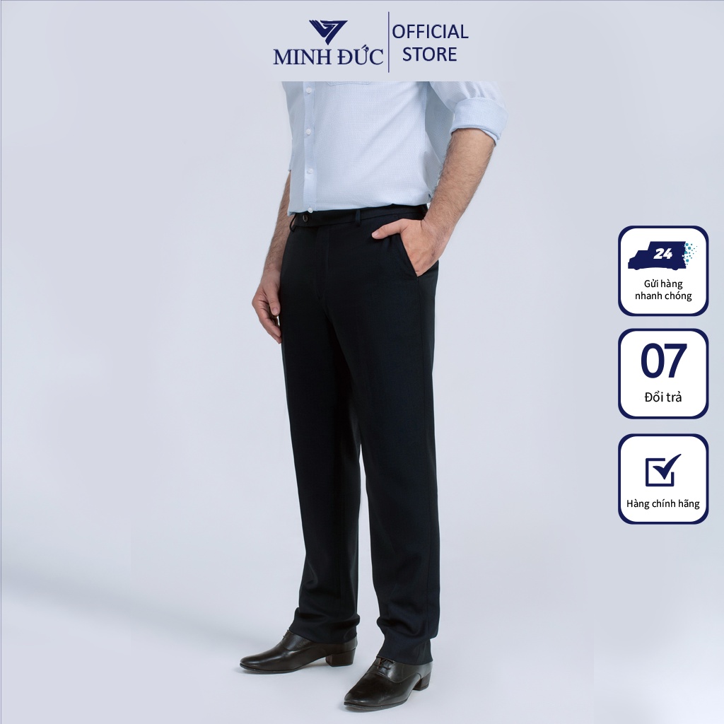 Quần Âu Công Sở Trung Niên Minh Đức Dáng XUÔNG Ống Côn QKK0008